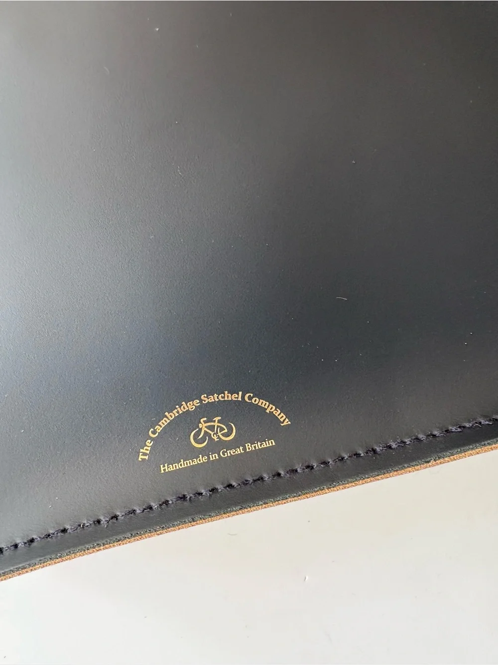 The Cambridge Satchel Co. || Tri-Color Batchel Briefcase Navy Indian Gold NWT